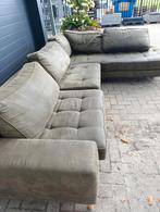 Groene Hoekbank met Loungestoel, Ophalen, Zo goed als nieuw, Stof, Modern