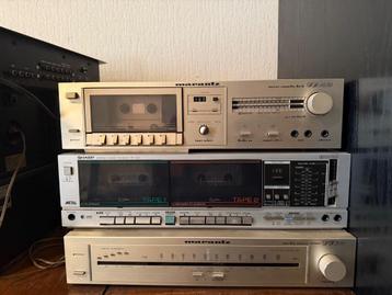 Cassette spelers & AM/FM Stereo Tuner (Marantz + Sharp) beschikbaar voor biedingen