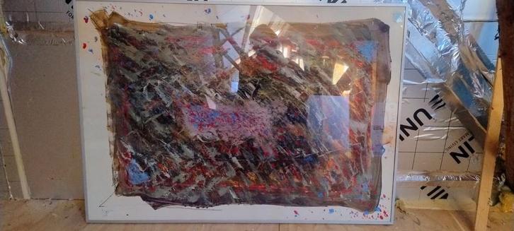 Joris Colier Schilderij - Abstract Kunstwerk uit 1987, Antiek en Kunst, Kunst | Schilderijen | Abstract, Ophalen of Verzenden