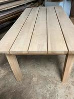 Eiken tuin tafel met poten vanaf 2 meter x 100  76 cm hoog, Nieuw, Rechthoekig, Hout, Ophalen