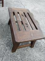 Brocante vintage donkerbruine kruk, Ophalen of Verzenden, Zo goed als nieuw, Hout