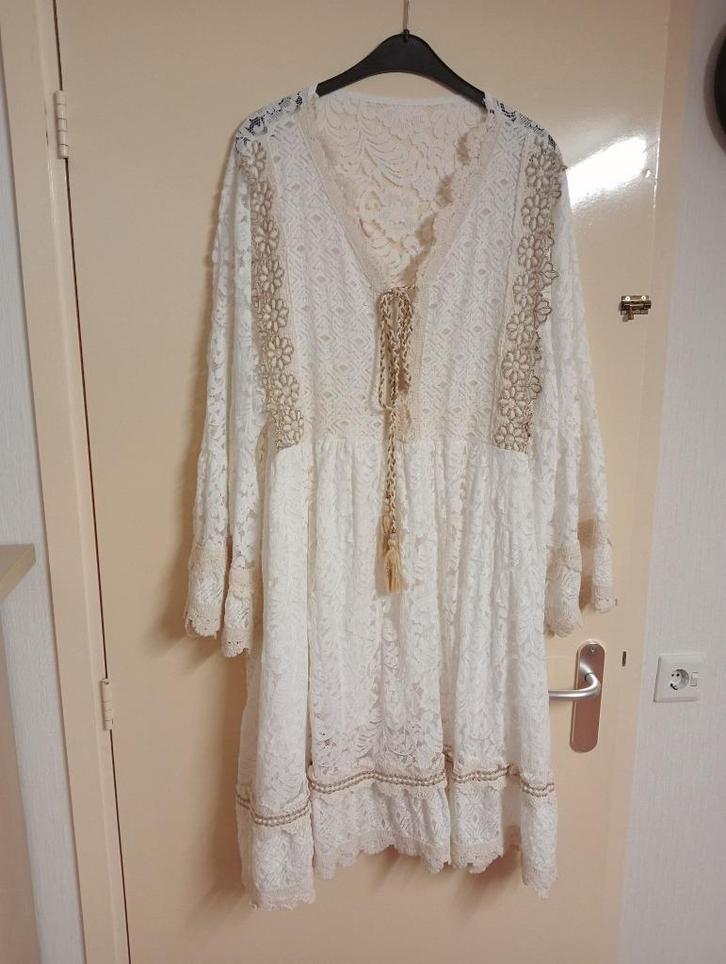 Ibiza jurk nieuw, Kleding | Dames, Jurken, Nieuw, Maat 46/48 (XL) of groter, Beige, Onder de knie, Ophalen of Verzenden