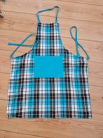 Kookschort keukenschort blauw geruit, Huis en Inrichting, Keuken | Textiel, Ophalen of Verzenden, Zo goed als nieuw, Blauw, Schort