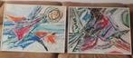 2 x modern werk Martin Rouwendaal Bergense school 1974, Antiek en Kunst, Ophalen