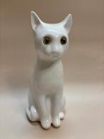 Vintage grote witte kat Keramiek glazen ogen, Ophalen of Verzenden