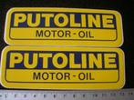 sticker putoline motor oil logo langwerpig geel blauw olie, Verzenden, Zo goed als nieuw, Merk