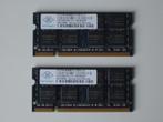 2 x 1 Gb Nanya PC2-5300S-555-12-F1.1GB.2RX8.667, Computers en Software, RAM geheugen, Ophalen of Verzenden, DDR2, Laptop, Gebruikt