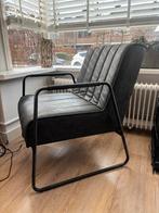 Antraciet leren fauteuil Max Wonen, Ophalen, Gebruikt, Minder dan 75 cm, Leer