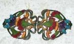 Art Nouveau gesp emaille vlinders floral Gilt belt buckle, Dames, Verzenden