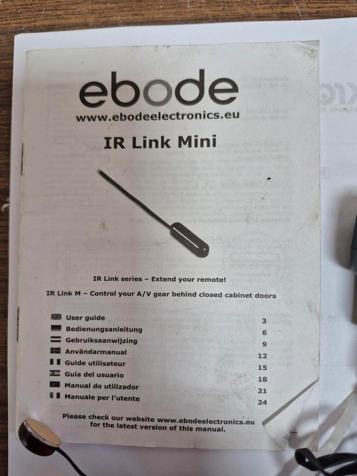 Ebode IR Link Mini - Afstandsbediening Verlengset, Audio, Tv en Foto, Afstandsbedieningen, Zo goed als nieuw, Origineel, Dvd, Game console