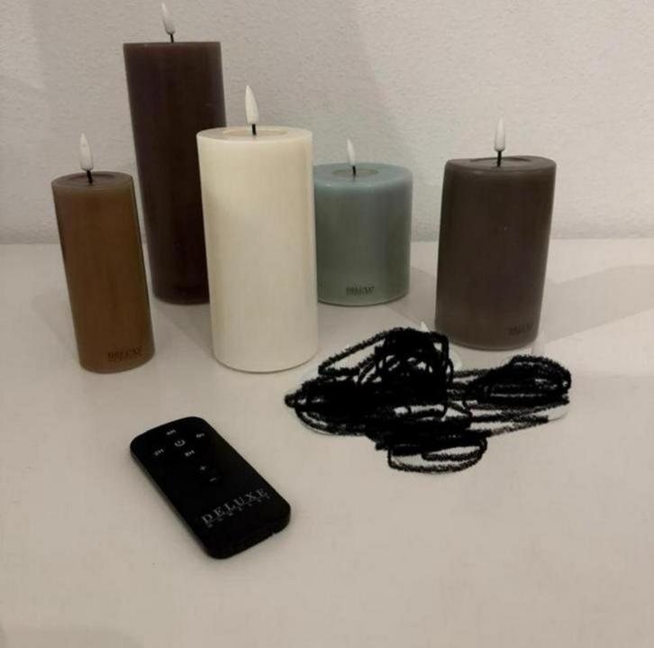 Deluxe kaarsen, 5 kaarsen, Huis en Inrichting, Woonaccessoires | Kandelaars en Kaarsen, Zo goed als nieuw, Kaars, Minder dan 25 cm