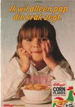 retro reclame 1980 Kellogg's Cornflakes de pap zegt krak, Verzenden, Overige typen