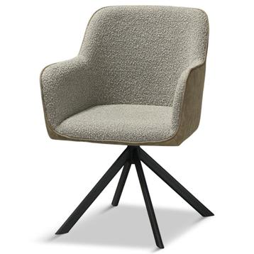 Luxe armstoel met terug draai functie stof taupe mircostof! beschikbaar voor biedingen