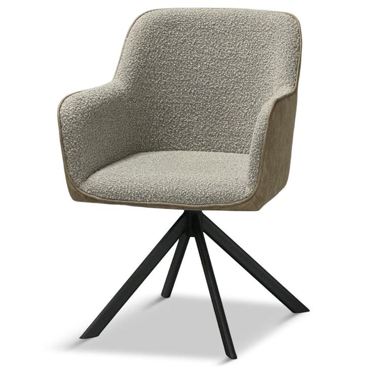 Luxe armstoel met terug draai functie stof taupe mircostof!, Huis en Inrichting, Stoelen, Nieuw, Vijf, Zes of meer stoelen, Stof