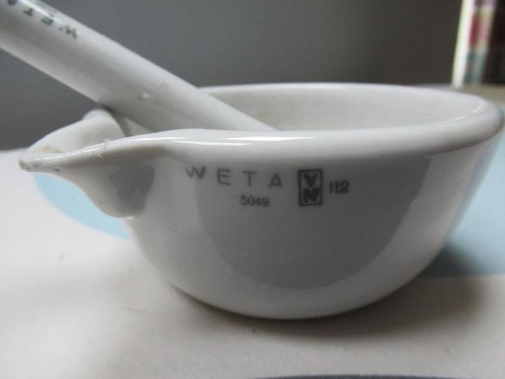 oude VIJZEL + KOM met SCHENKTUIT, merk = WETA, Antiek en Kunst, Antiek | Keukenbenodigdheden, Ophalen of Verzenden