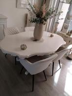 Barok brocante ovale witte eettafel, Huis en Inrichting, Tafels | Eettafels, Ophalen, Gebruikt, 50 tot 100 cm, Vijf personen of meer