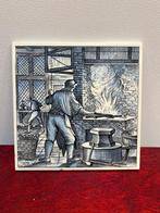 Vintage Delfts Blauw tegeltje smidse, Ophalen of Verzenden