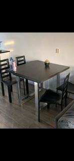 Uitklapbare Eettafel met metalen poten, Huis en Inrichting, Tafels | Eettafels, Ophalen, Gebruikt, Vierkant, Metaal