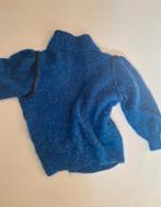 Janet Morgan lurex wol breiwerk vest trui blauw large medium, Ophalen of Verzenden, Zo goed als nieuw, Maat 38/40 (M), Blauw
