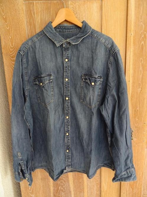 spijkerblouse maat xxl, Kleding | Heren, Overhemden, Gedragen, Overige halswijdtes, Blauw, Ophalen of Verzenden