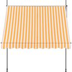 Klem zonwering luifel uitschuifbaar geel en wit 250x120 cm, Tuin en Terras, Zonneschermen, Ophalen, Zo goed als nieuw, 150 tot 300 cm
