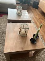 Set van 2 Eiken Salontafeltjes - White Wash, Huis en Inrichting, Ophalen, 50 tot 100 cm, Zo goed als nieuw, Minder dan 50 cm