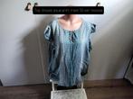 Top aqua print maat 50 Yessica, Blauw, Yessica, Zo goed als nieuw, Shirt of Top