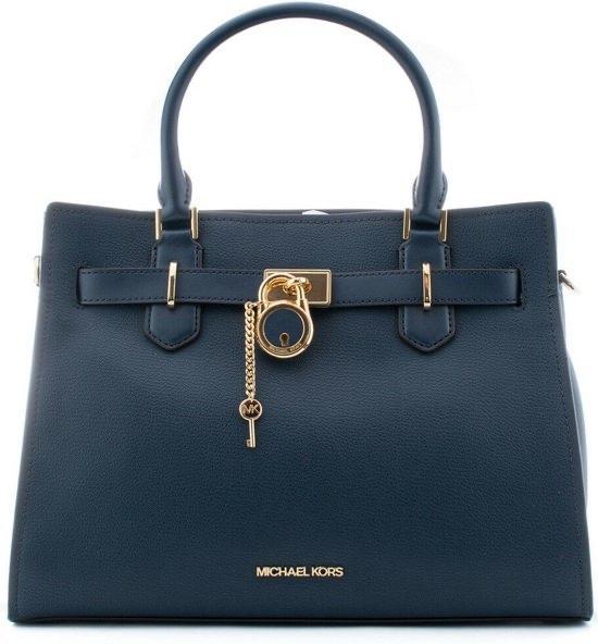 Michael Kors Leren Handtas Blauw, Sieraden, Tassen en Uiterlijk, Tassen | Damestassen, Zo goed als nieuw, Handtas, Blauw, Ophalen of Verzenden