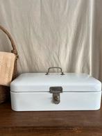Brocante brooddoos emaille wit, Antiek en Kunst, Ophalen of Verzenden