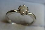 Zilveren ring  met ruwe diamant, Verzenden, Nieuw, 17 tot 18, Met edelsteen