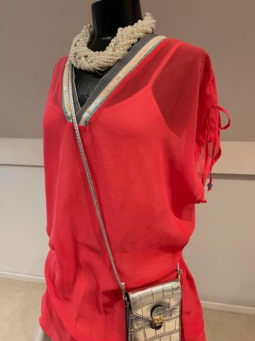 Roze Tuniek met V-Hals, Kleding | Dames, Blouses en Tunieken, Zo goed als nieuw, Roze, Ophalen of Verzenden
