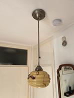 Antieke melkglas lamp met aderen, Ophalen, Gebruikt, Glas, 50 tot 75 cm