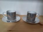 Bijenkorf Espresso set 2 maal kop en schotel, Ophalen of Verzenden, Zo goed als nieuw, Porselein, Kop en/of schotel