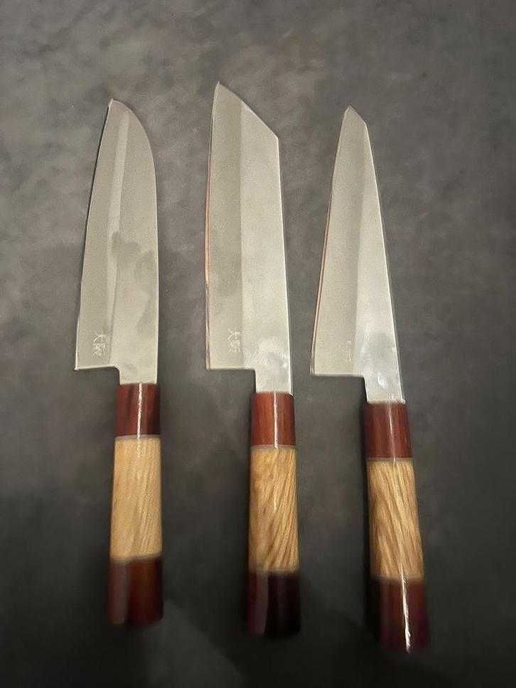 Japanse koksmessen set, Huis en Inrichting, Keuken | Bestek, Zo goed als nieuw, Rvs of Chroom, Ophalen of Verzenden