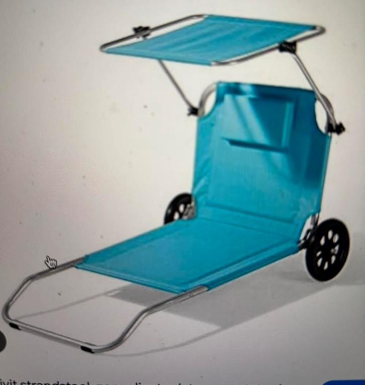 2 Crivit lig bedden / stoelen met zonnescherm, wieltjes etc, Tuin en Terras, Ligbedden, Zo goed als nieuw, Aluminium, Ophalen