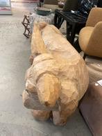 Beeldhouwerk - houten stier H65xB130xD40cm, Ophalen, ., Overige typen, Zo goed als nieuw