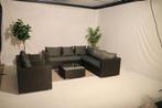 zwarte wicker hoekbank + 2 stoel #57, Tuin en Terras, Ophalen, Loungeset, Wicker, 7 zitplaatsen