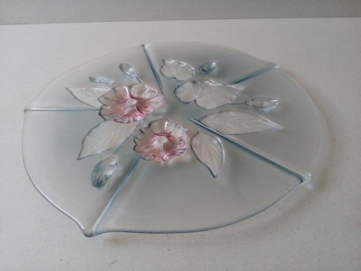 Vlaai/gebakschotel. Kristalglas. Walther Mikasa Calypso., Huis en Inrichting, Keuken | Servies, Zo goed als nieuw, Schaal of Schalen