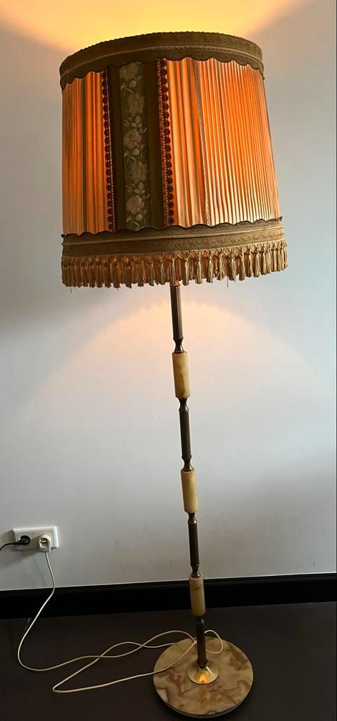 Antieke Marmeren Staande Lamp - vloerlamp, Huis en Inrichting, Lampen | Vloerlampen, Zo goed als nieuw, 150 tot 200 cm, Metaal