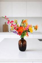 Panter cheetah tijger print vaas glas boeket kunstbloemen, Ophalen of Verzenden, Nieuw, Binnen