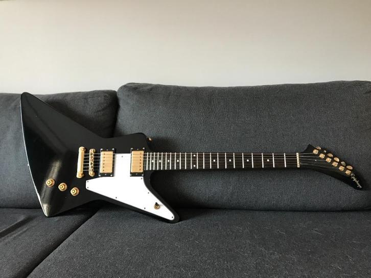 Epiphone explorer, ebony, Muziek en Instrumenten, Snaarinstrumenten | Gitaren | Elektrisch, Gebruikt, Solid body, Epiphone, Ophalen of Verzenden