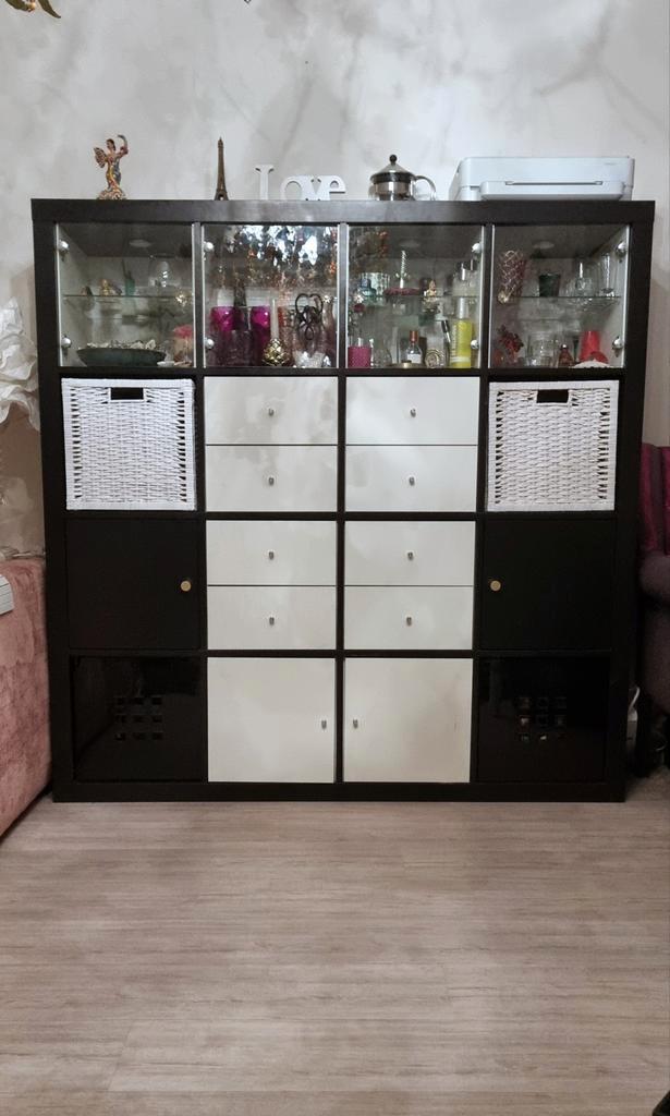 Ikea Kallah zwart/wit Afmeting:147x147cm, Huis en Inrichting, Kasten | Ladekasten, Gebruikt, 100 tot 150 cm, 25 tot 50 cm, 5 laden of meer