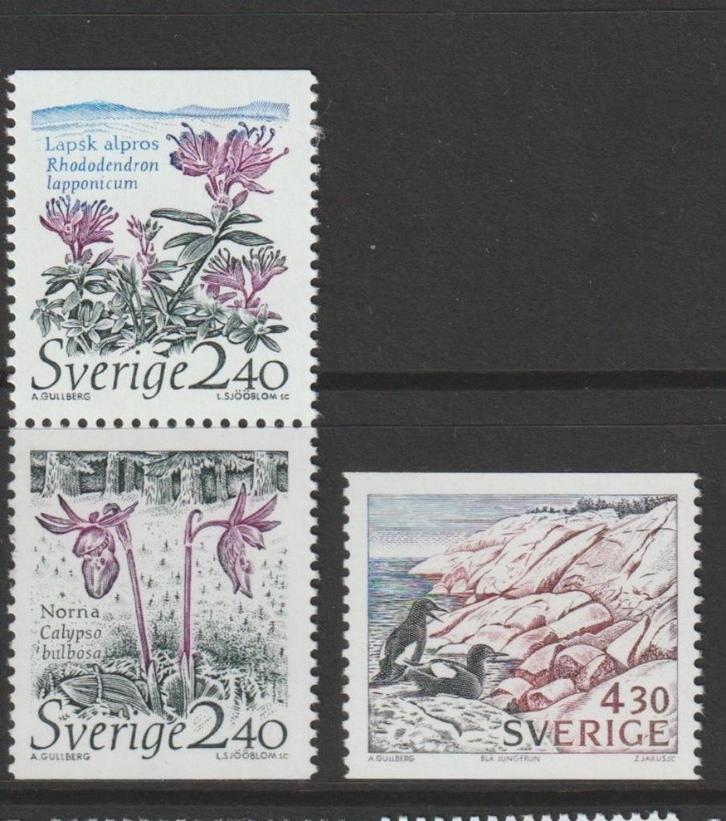 TSS Kavel 1120089 Zweden pf minr 1566-1568 flora fauna, Postzegels en Munten, Postzegels | Europa | Scandinavië, Postfris, Zweden