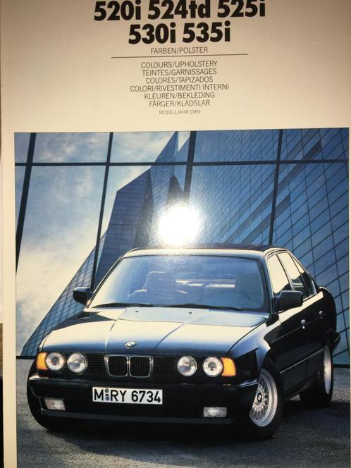 BMW 520 525 530 535 E34 kleuren brochure/folder 1989 of 1990, Boeken, Auto's | Folders en Tijdschriften, Zo goed als nieuw, BMW