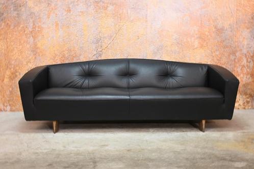 ZGANieuw! unieke zwarte leren Montis Riva design bank, Huis en Inrichting, Banken | Bankstellen, Zo goed als nieuw, 200 tot 250 cm