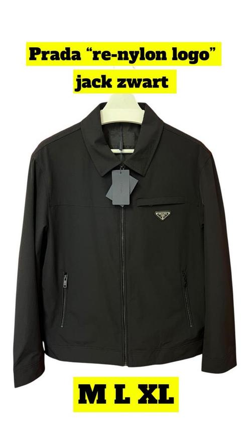 Prada “re-nylon” jack jas vest zwart en beige - nieuw, Kleding | Heren, Jassen | Zomer, Zo goed als nieuw, Zwart, Ophalen of Verzenden