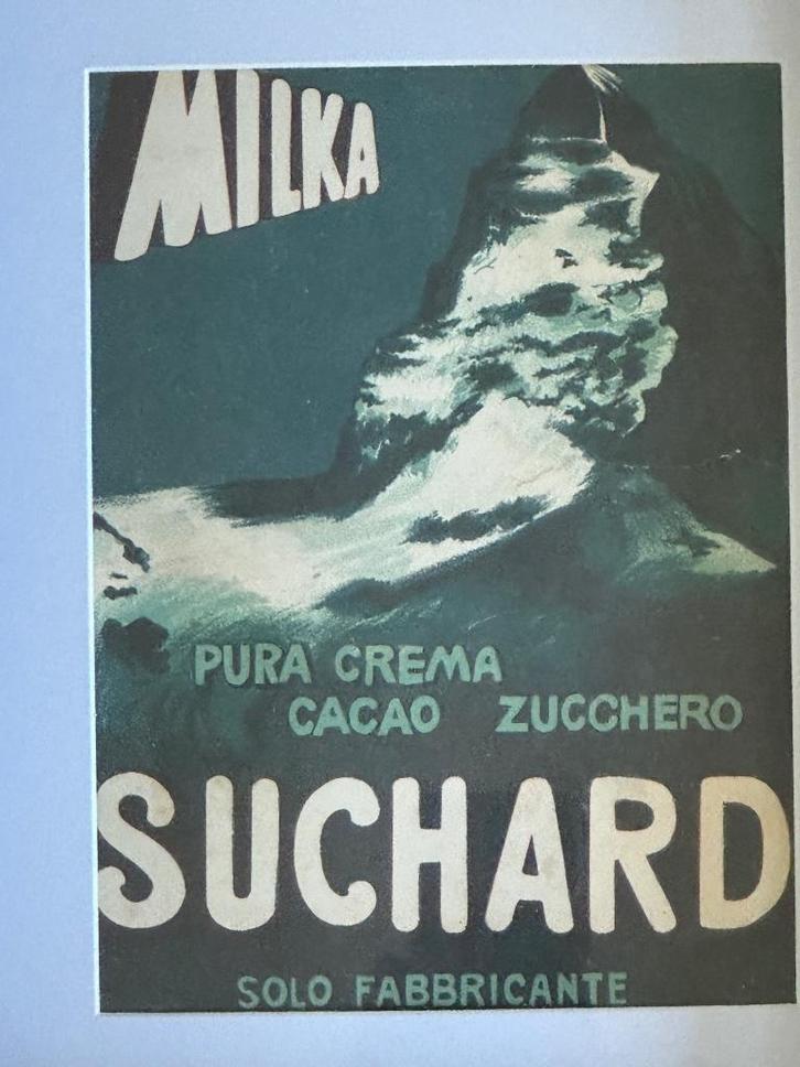 Italiaans prent 1907 Chocolade Milka Retro Matterhorn, Antiek en Kunst, Kunst | Etsen en Gravures, Ophalen of Verzenden