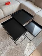 Hay Tray Set Zwart - 3 tafeltjes - Almere, Huis en Inrichting, Ophalen, Minder dan 45 cm, Gebruikt, Metaal of Aluminium