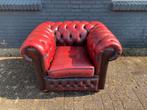 Engelse Chesterfield club fauteuil oxblood rood, Ophalen of Verzenden, Gebruikt, 75 tot 100 cm