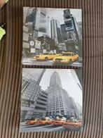 2 x canvas met foto New York taxi yellow cab 20x20cm, Ophalen of Verzenden, 75 cm of meer